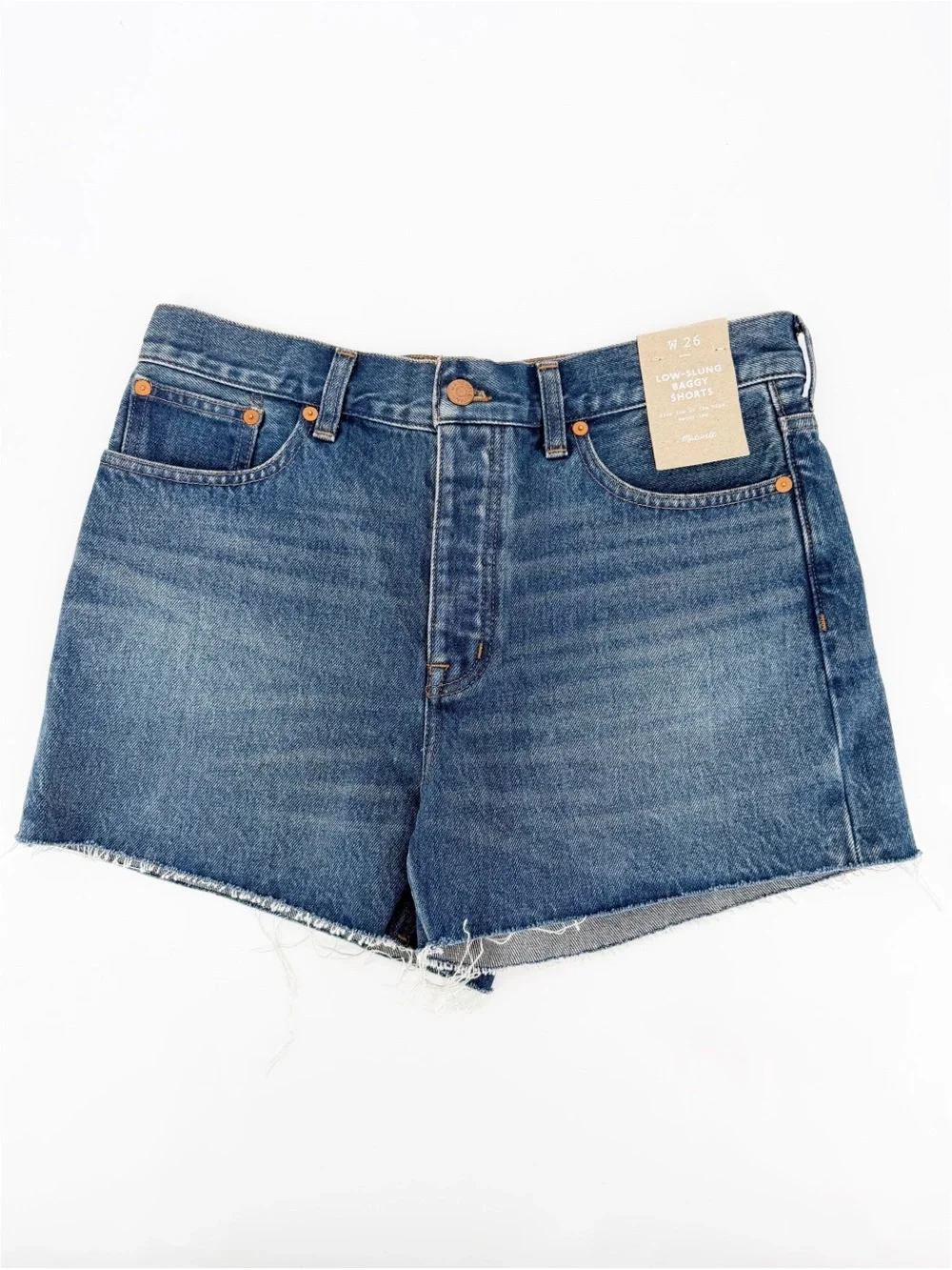 NWT Madewell Low Slung Baggy Denim Jean Shorts Size 26